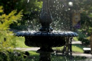 an outdoor water fountain